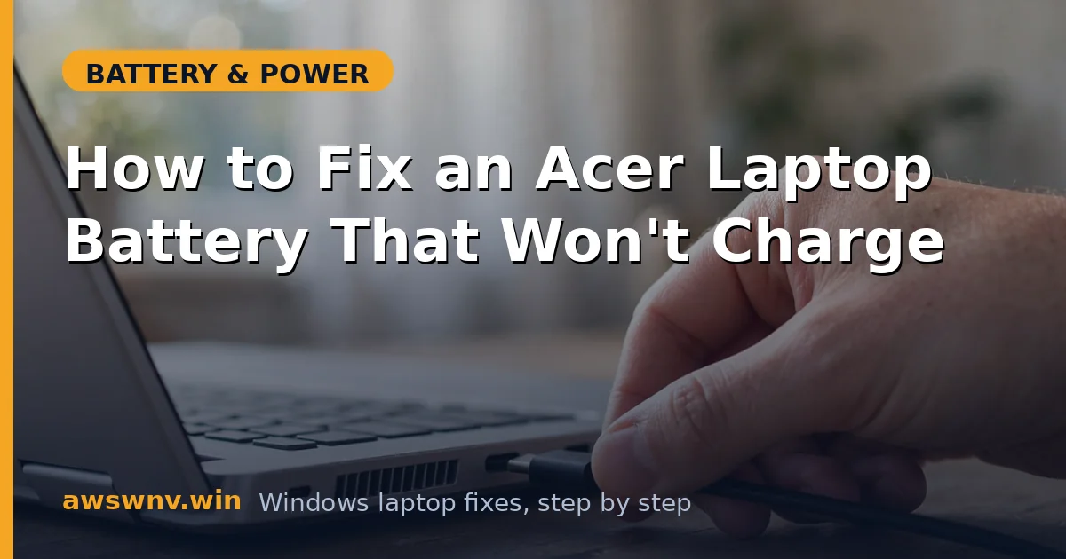 How to Fix an Acer Laptop Battery That Won't Charge