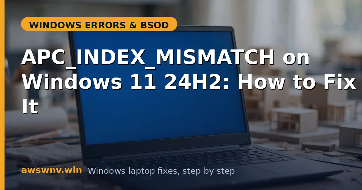 APC_INDEX_MISMATCH on Windows 11 24H2: How to Fix It