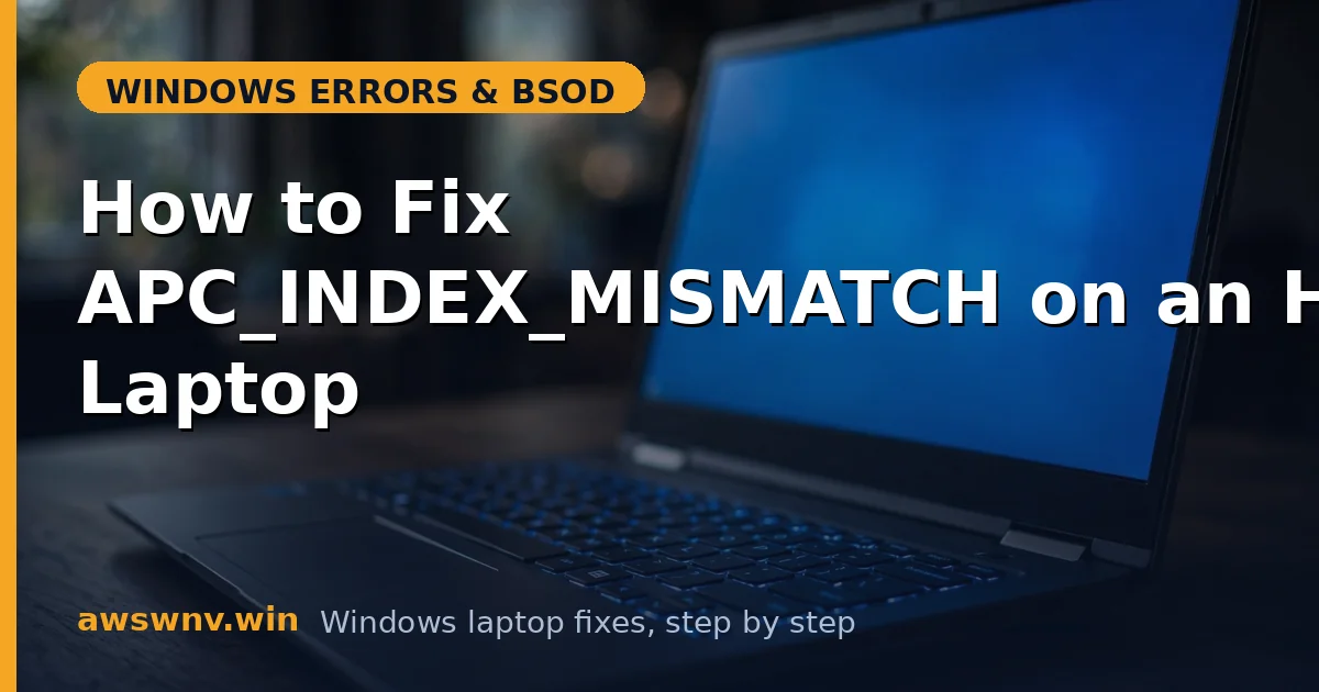 How to Fix APC_INDEX_MISMATCH on an HP Laptop