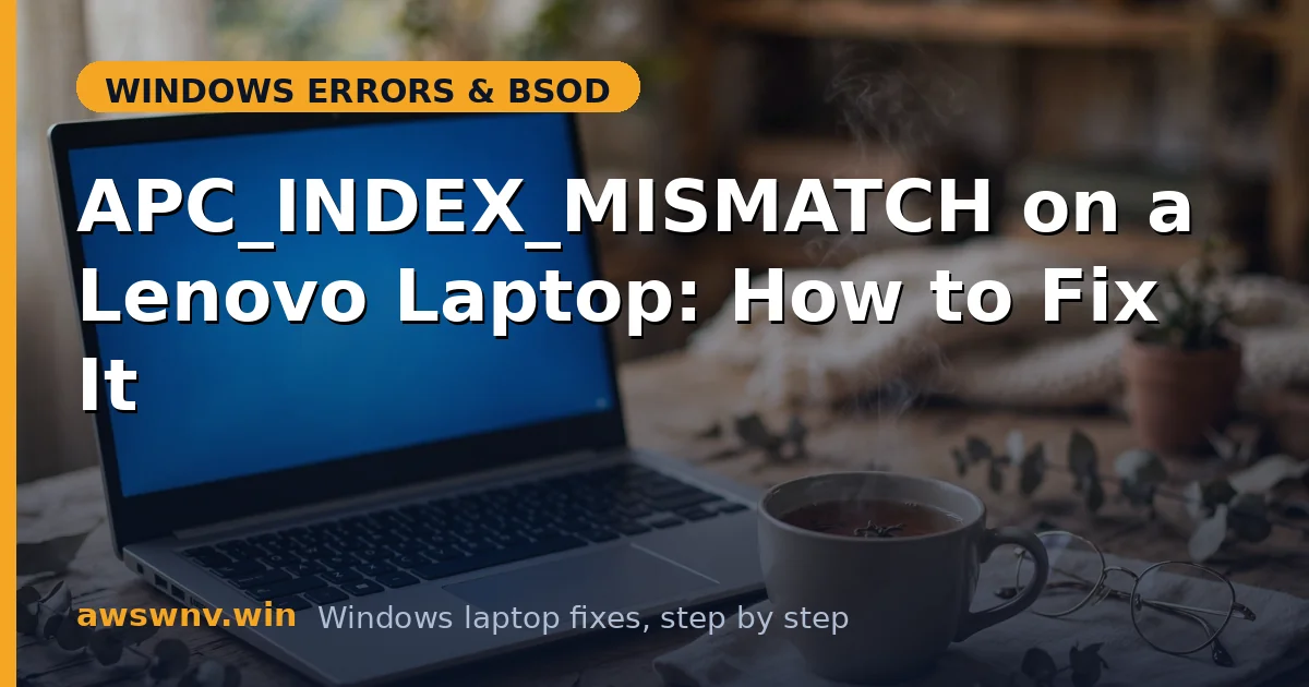 APC_INDEX_MISMATCH on a Lenovo Laptop: How to Fix It