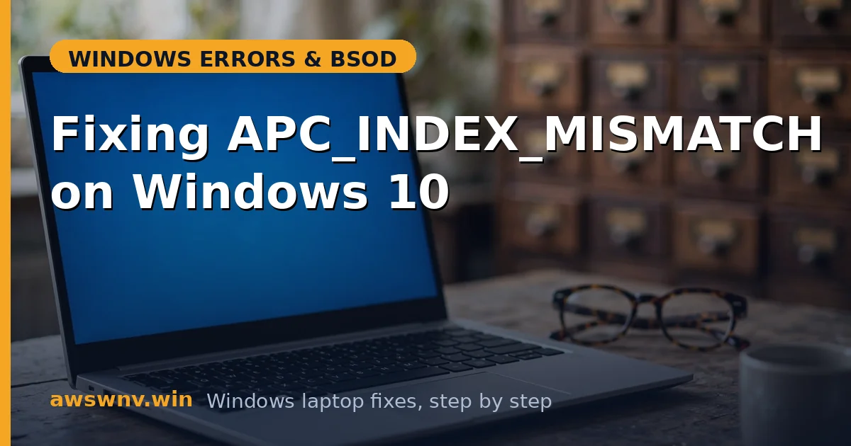 Fixing APC_INDEX_MISMATCH on Windows 10