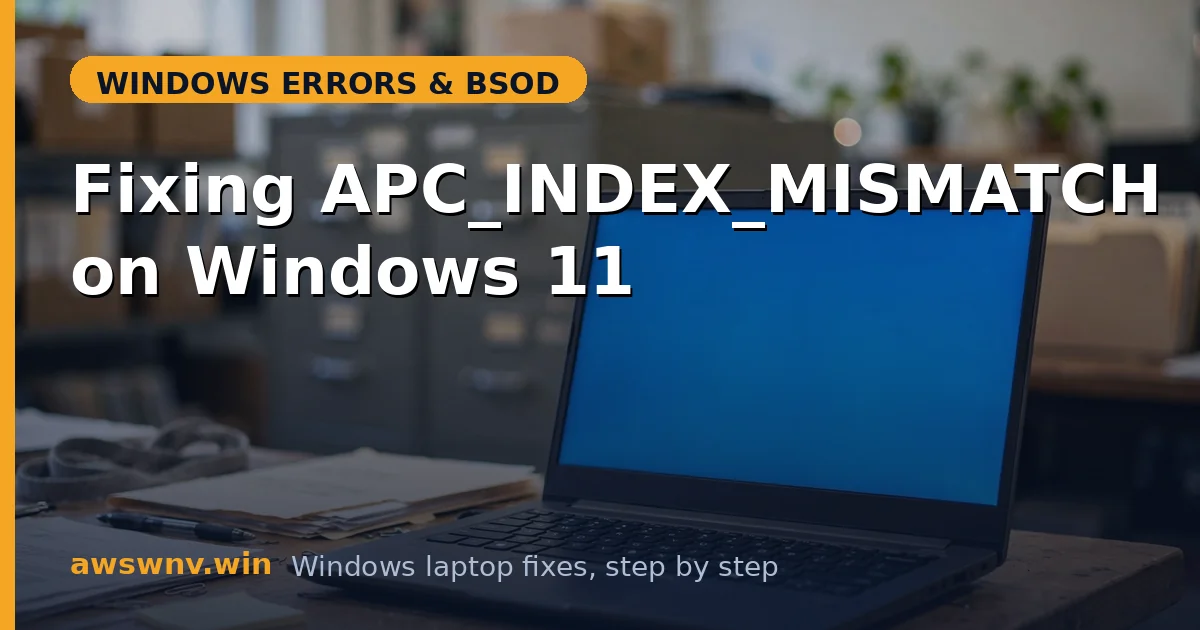 Fixing APC_INDEX_MISMATCH on Windows 11
