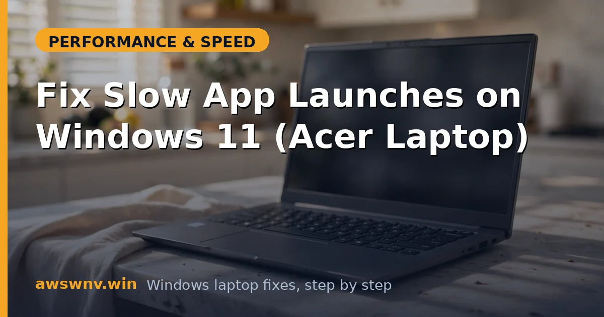 Fix Slow App Launches on Windows 11 (Acer Laptop)