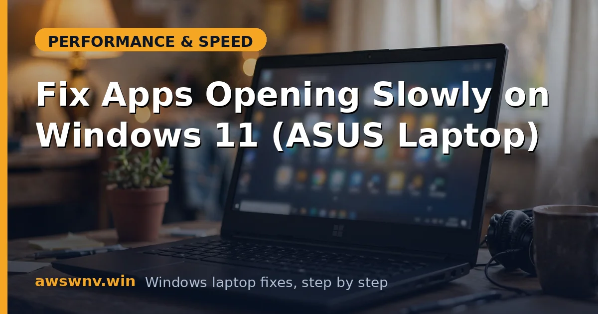 Fix Apps Opening Slowly on Windows 11 (ASUS Laptop)