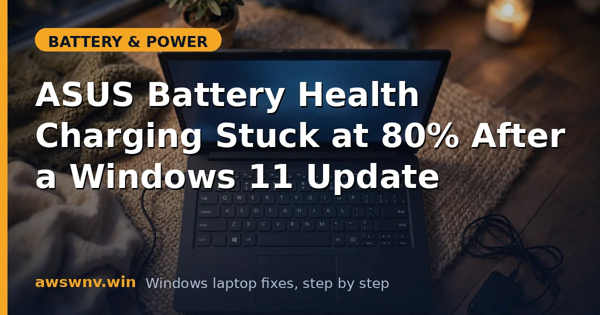 ASUS Battery Health Charging Stuck at 80% After a Windows 11 Update