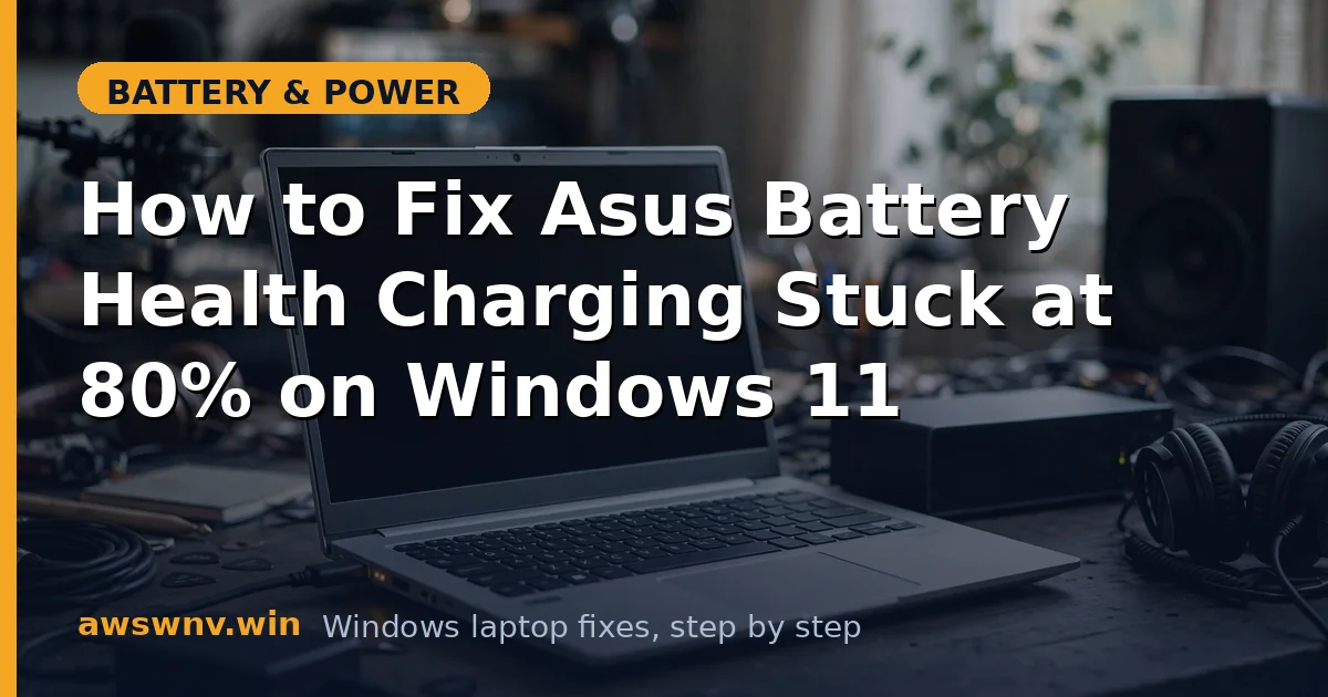How to Fix Asus Battery Health Charging Stuck at 80% on Windows 11
