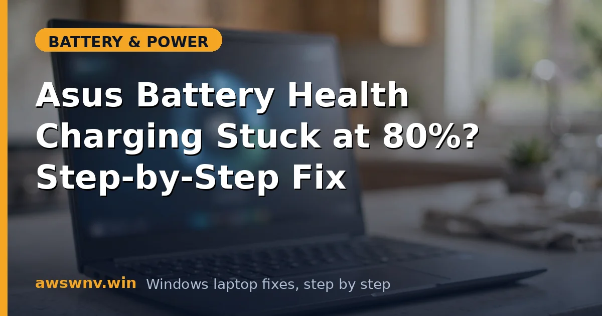 Asus Battery Health Charging Stuck at 80%? Step-by-Step Fix