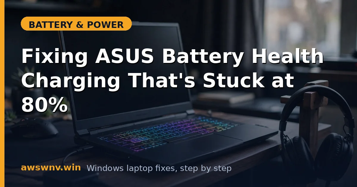 Fixing ASUS Battery Health Charging That's Stuck at 80%