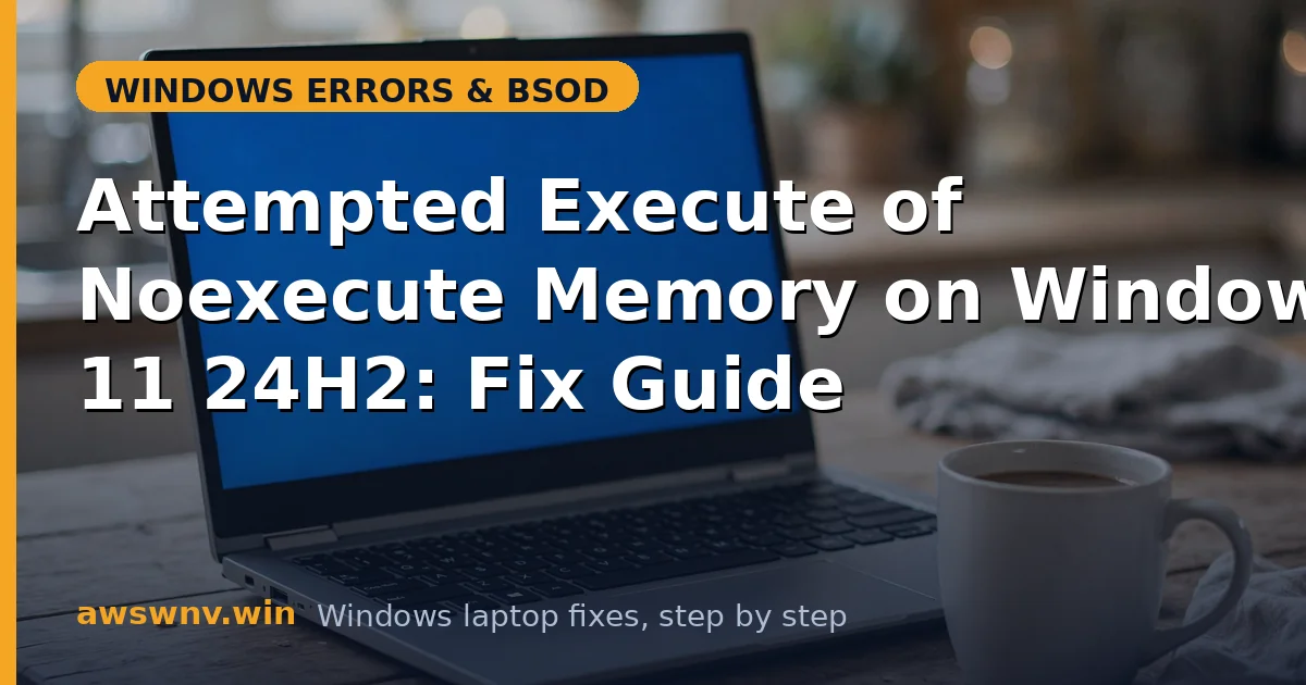 Attempted Execute of Noexecute Memory on Windows 11 24H2: Fix Guide