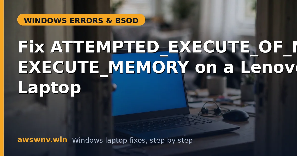 Fix ATTEMPTED_EXECUTE_OF_NOEXECUTE_MEMORY on a Lenovo Laptop