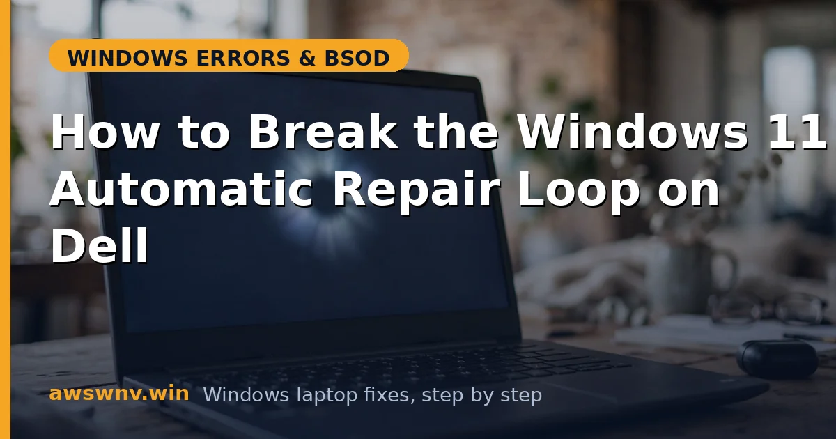 How to Break the Windows 11 Automatic Repair Loop on Dell