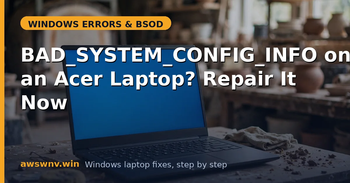 BAD_SYSTEM_CONFIG_INFO on an Acer Laptop? Repair It Now
