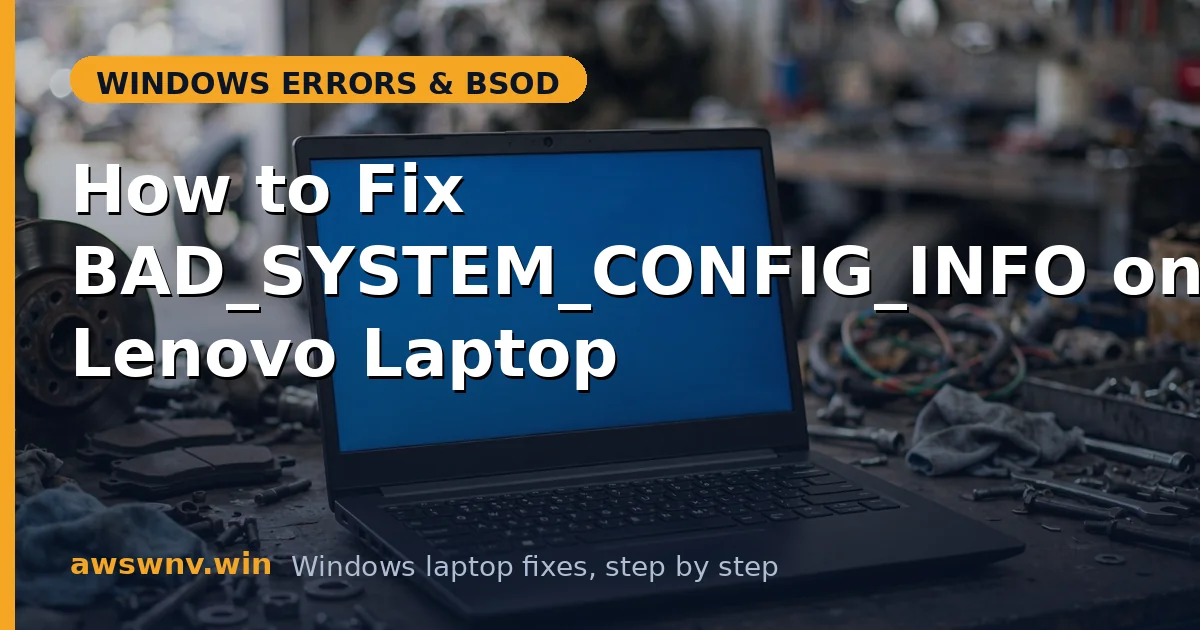 How to Fix BAD_SYSTEM_CONFIG_INFO on a Lenovo Laptop