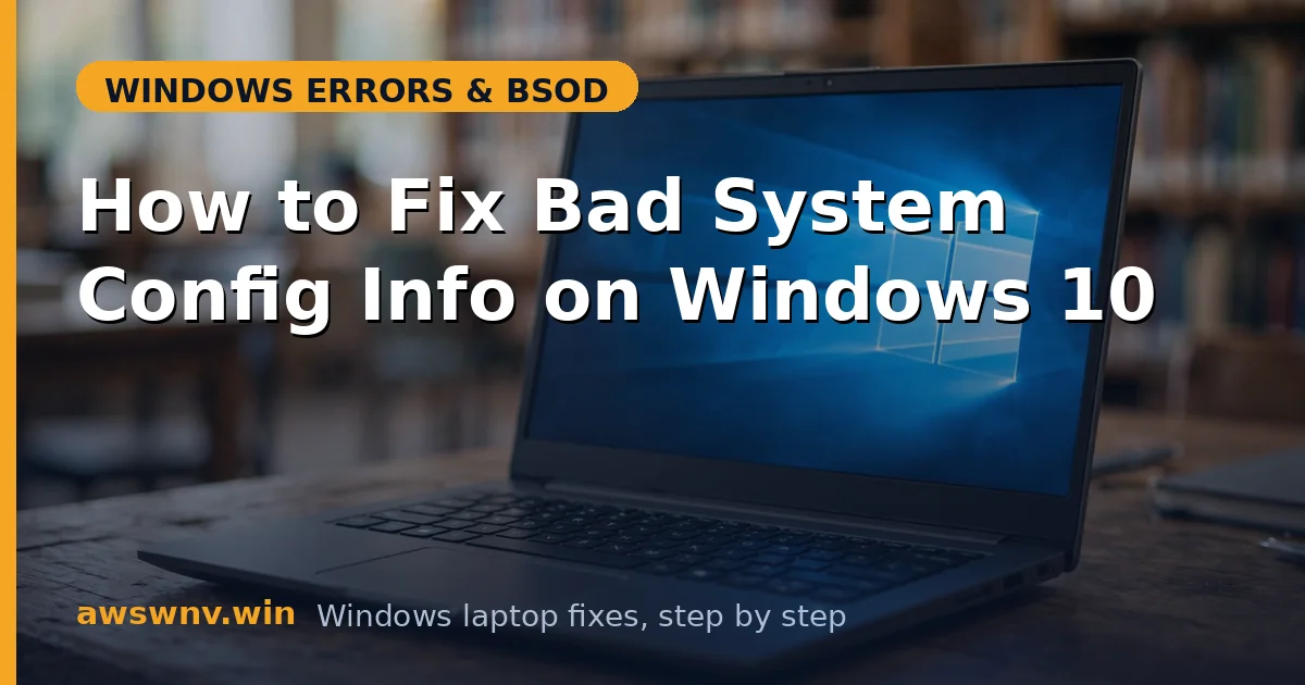 How to Fix Bad System Config Info on Windows 10