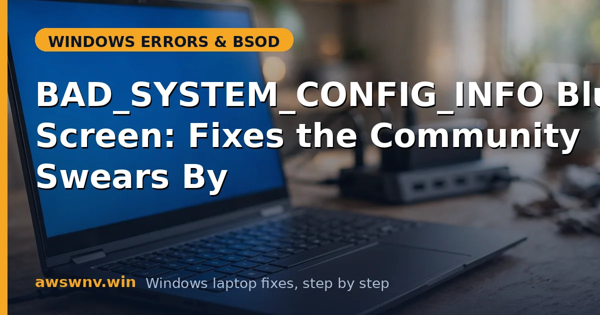 BAD_SYSTEM_CONFIG_INFO Blue Screen: Fixes the Community Swears By