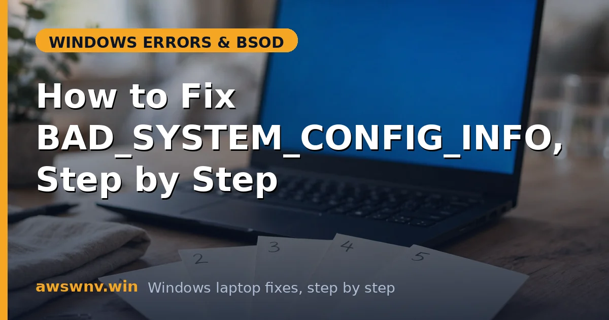 How to Fix BAD_SYSTEM_CONFIG_INFO, Step by Step