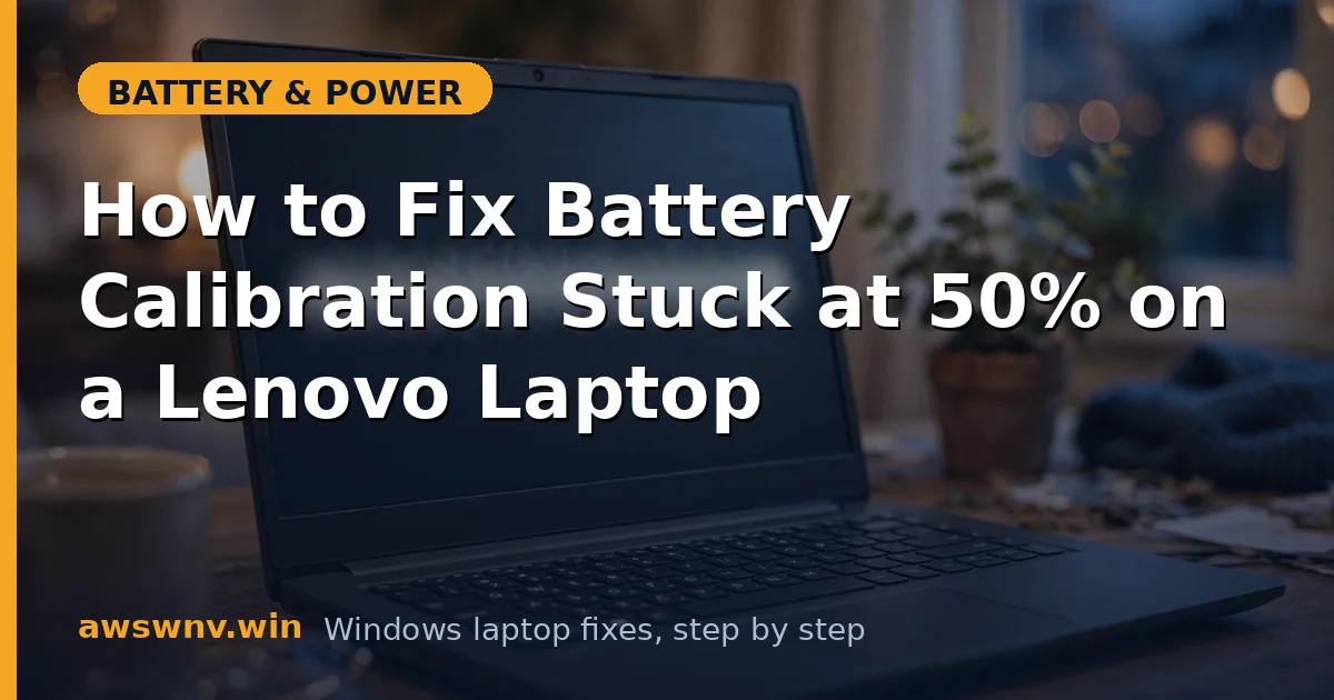 How to Fix Battery Calibration Stuck at 50% on a Lenovo Laptop