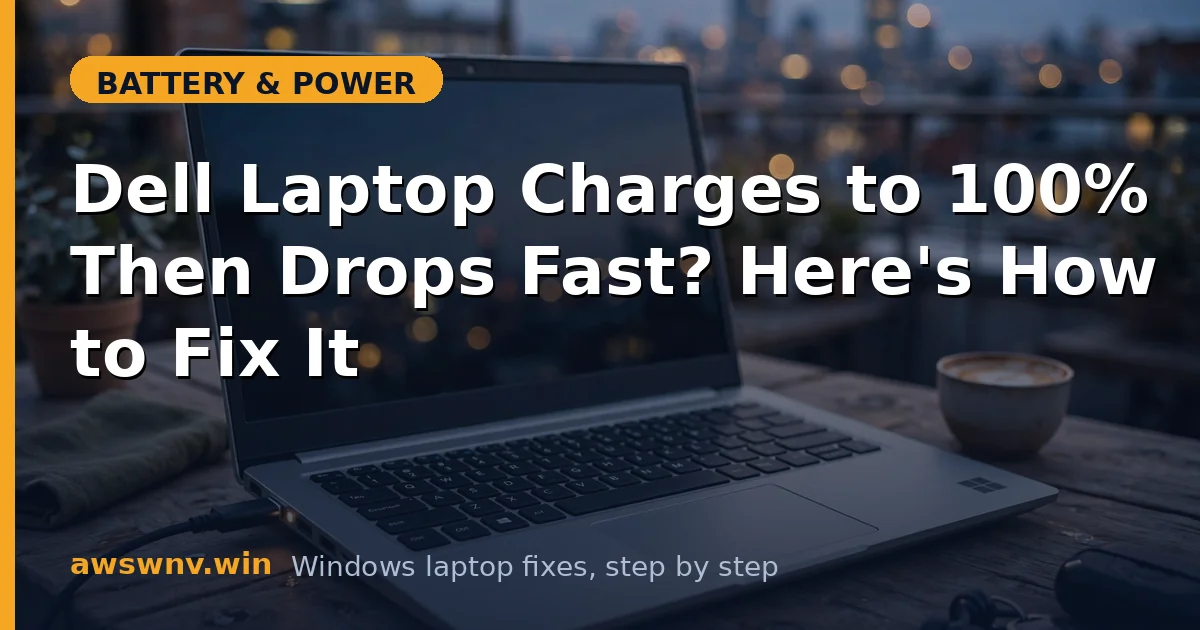 Dell Laptop Charges to 100% Then Drops Fast? Here's How to Fix It