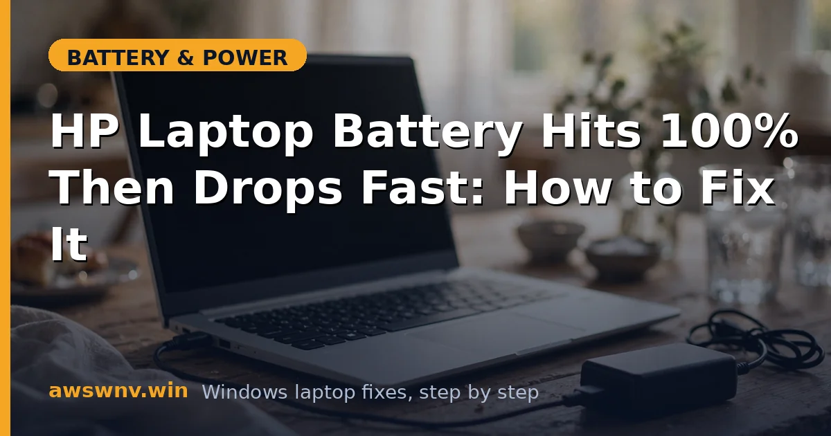 HP Laptop Battery Hits 100% Then Drops Fast: How to Fix It