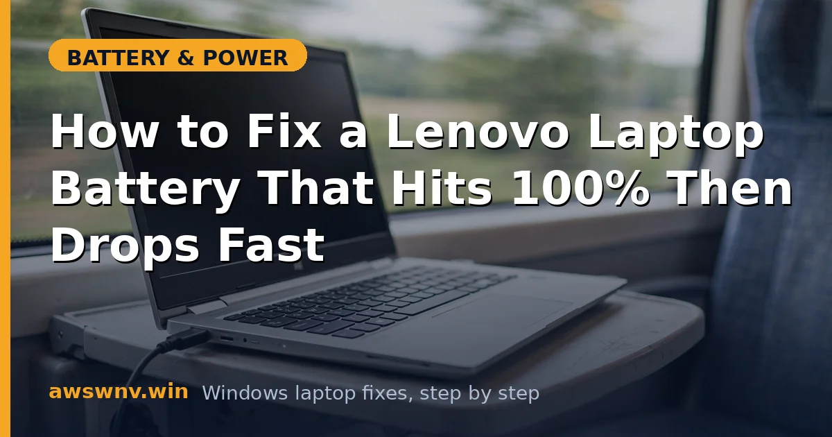 How to Fix a Lenovo Laptop Battery That Hits 100% Then Drops Fast