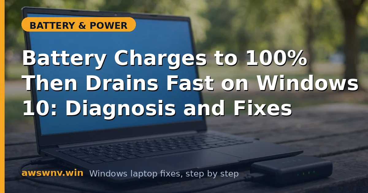 Battery Charges to 100% Then Drains Fast on Windows 10: Diagnosis and Fixes
