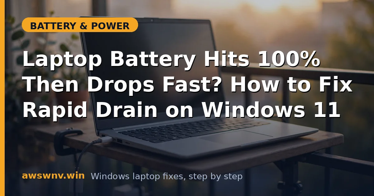 Laptop Battery Hits 100% Then Drops Fast? How to Fix Rapid Drain on Windows 11