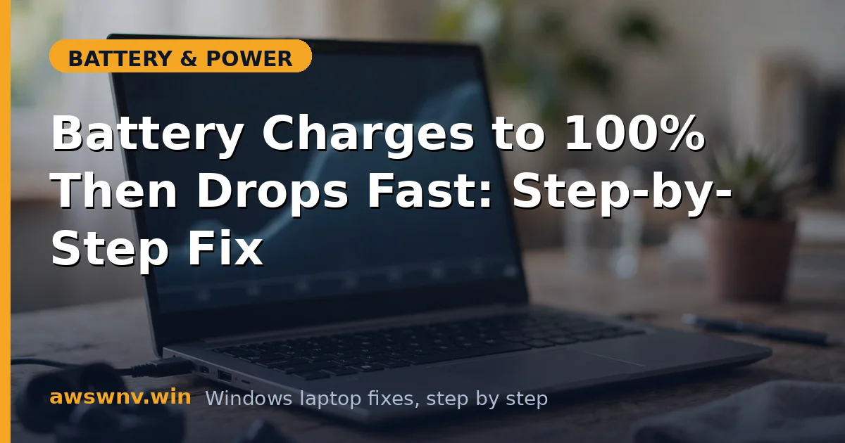 Battery Charges to 100% Then Drops Fast: Step-by-Step Fix