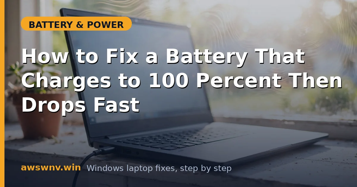 How to Fix a Battery That Charges to 100 Percent Then Drops Fast
