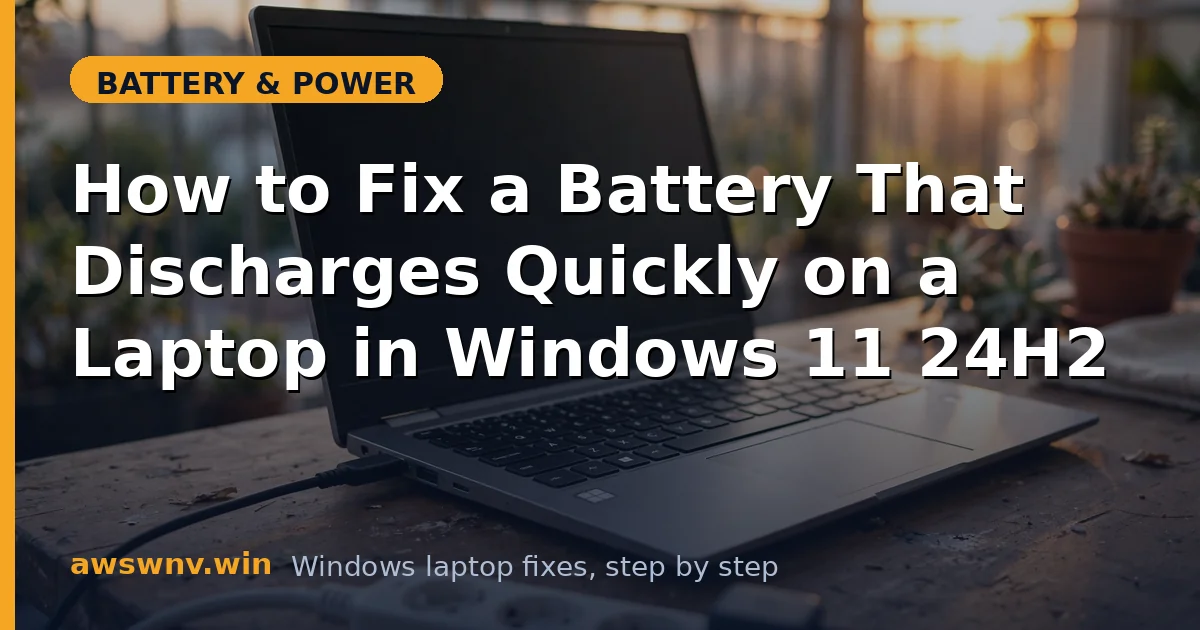 How to Fix a Battery That Discharges Quickly on a Laptop in Windows 11 24H2