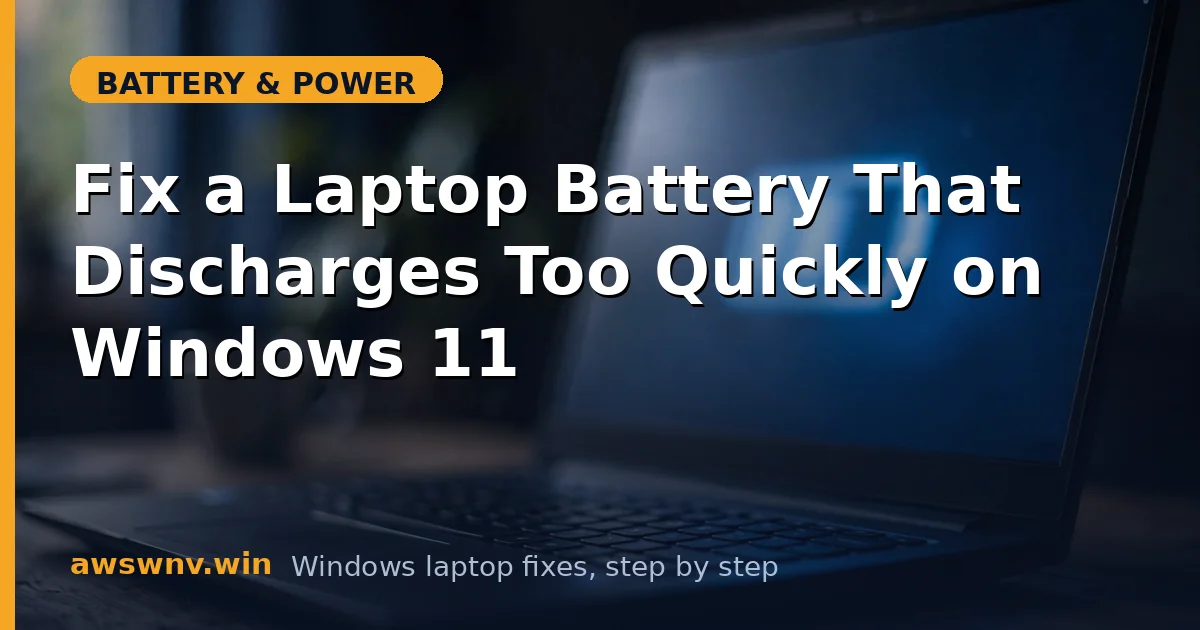 Fix a Laptop Battery That Discharges Too Quickly on Windows 11