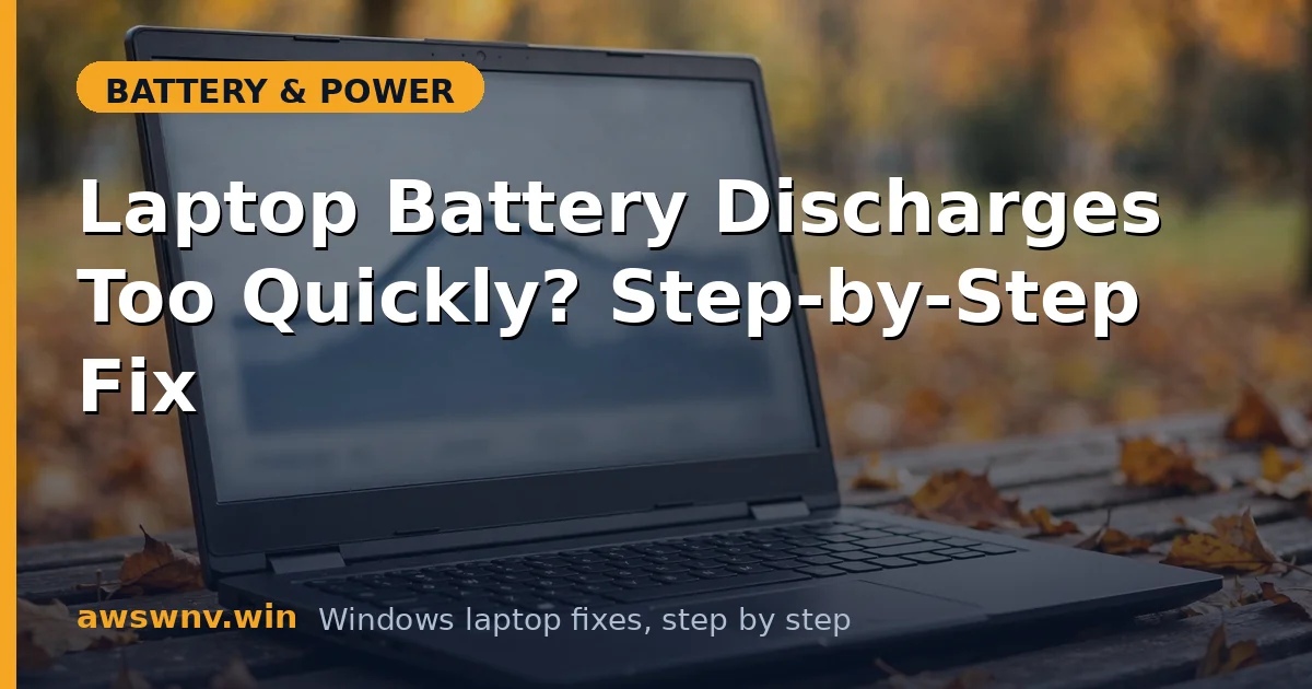 Laptop Battery Discharges Too Quickly? Step-by-Step Fix