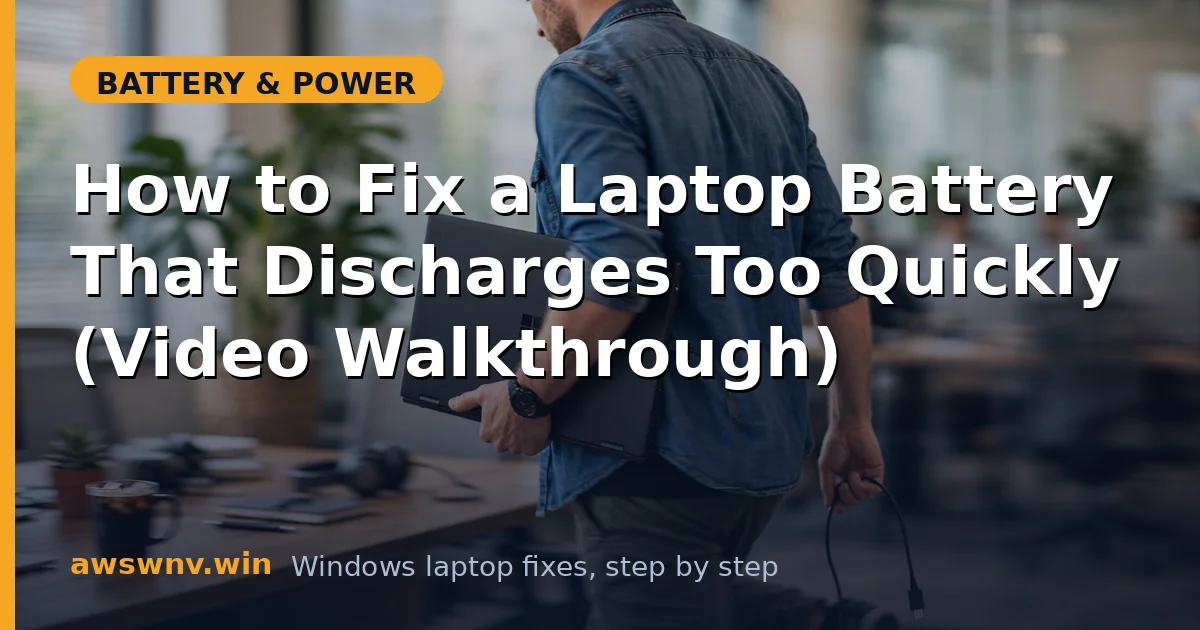 How to Fix a Laptop Battery That Discharges Too Quickly (Video Walkthrough)