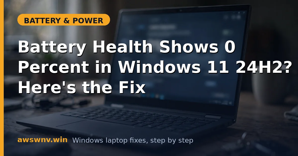 Battery Health Shows 0 Percent in Windows 11 24H2? Here's the Fix