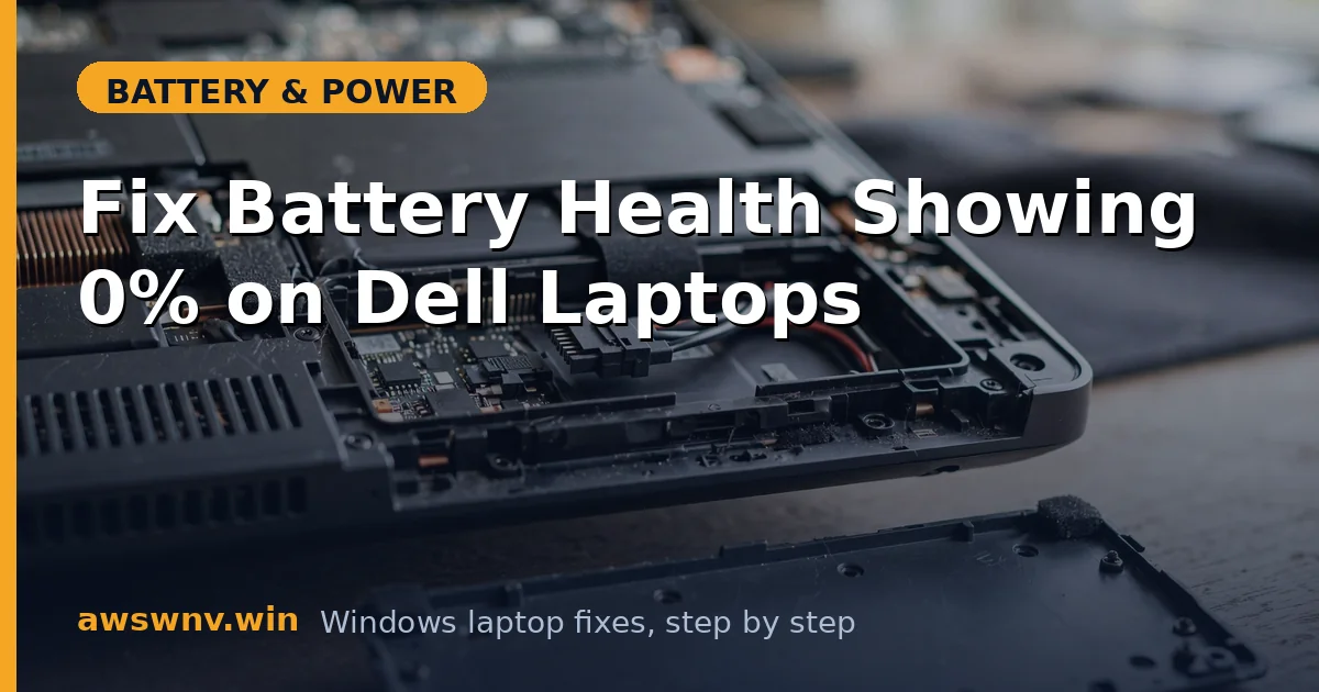Fix Battery Health Showing 0% on Dell Laptops