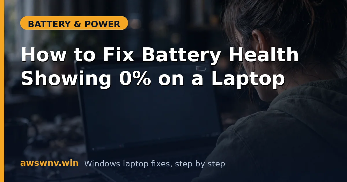 How to Fix Battery Health Showing 0% on a Laptop