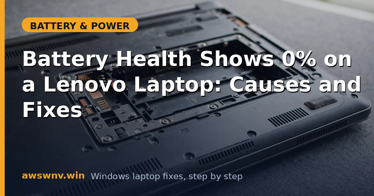 Battery Health Shows 0% on a Lenovo Laptop: Causes and Fixes