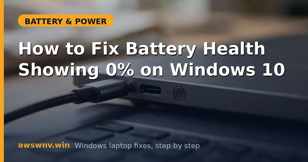 How to Fix Battery Health Showing 0% on Windows 10