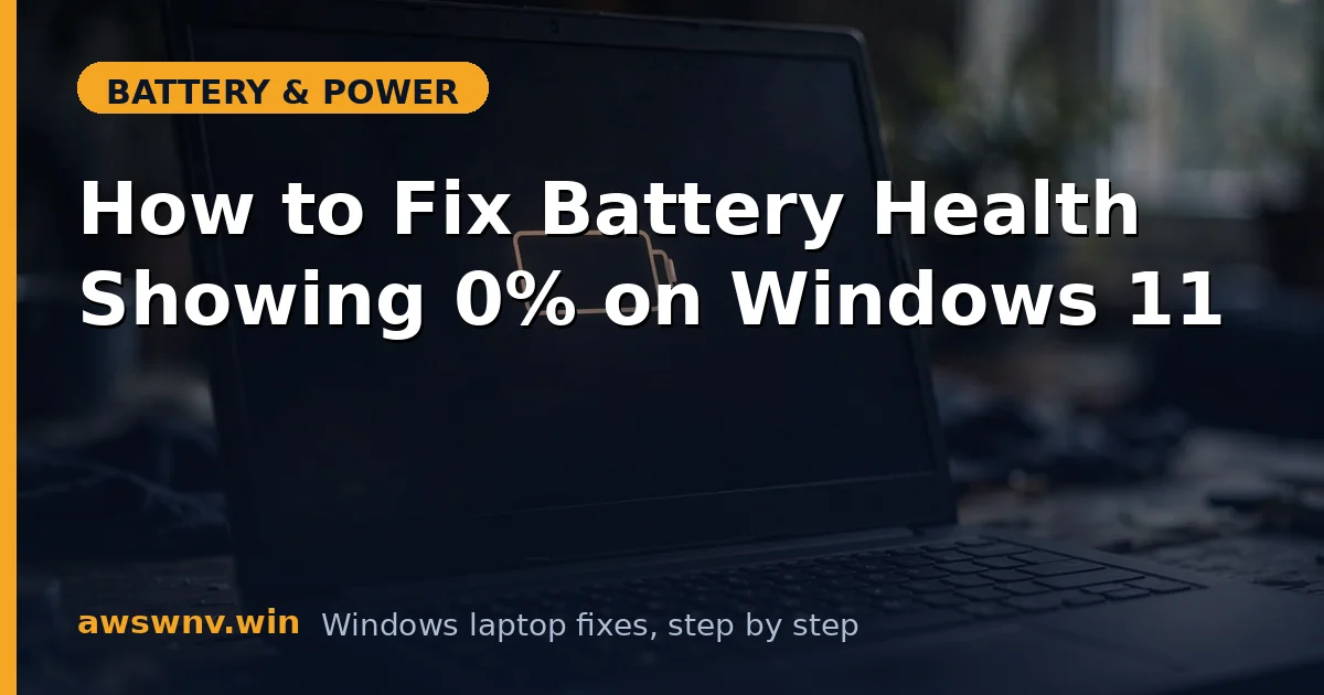 How to Fix Battery Health Showing 0% on Windows 11
