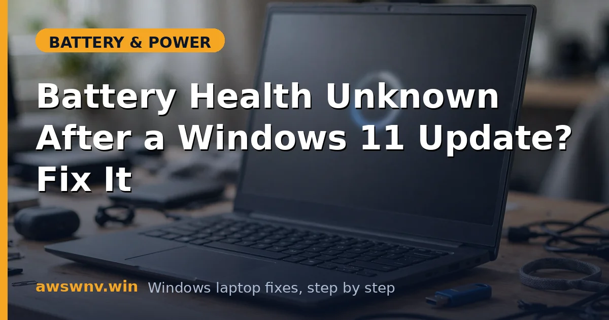 Battery Health Unknown After a Windows 11 Update? Fix It
