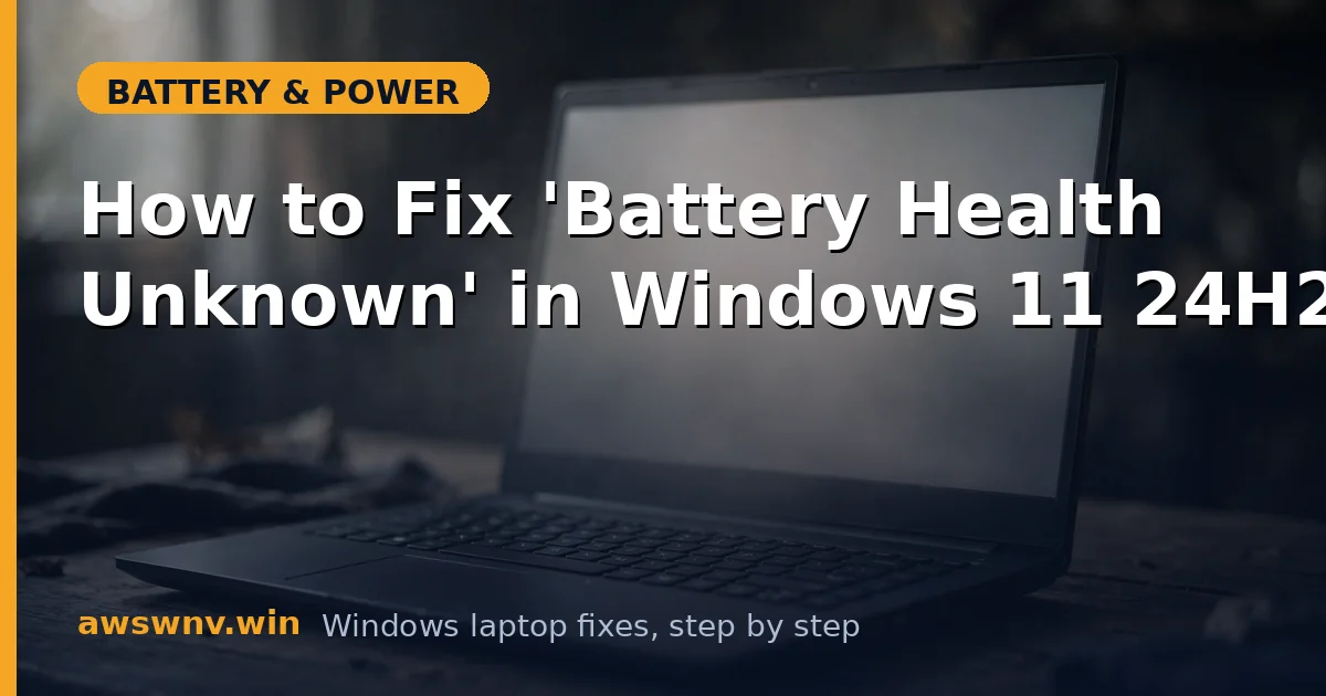 How to Fix 'Battery Health Unknown' in Windows 11 24H2