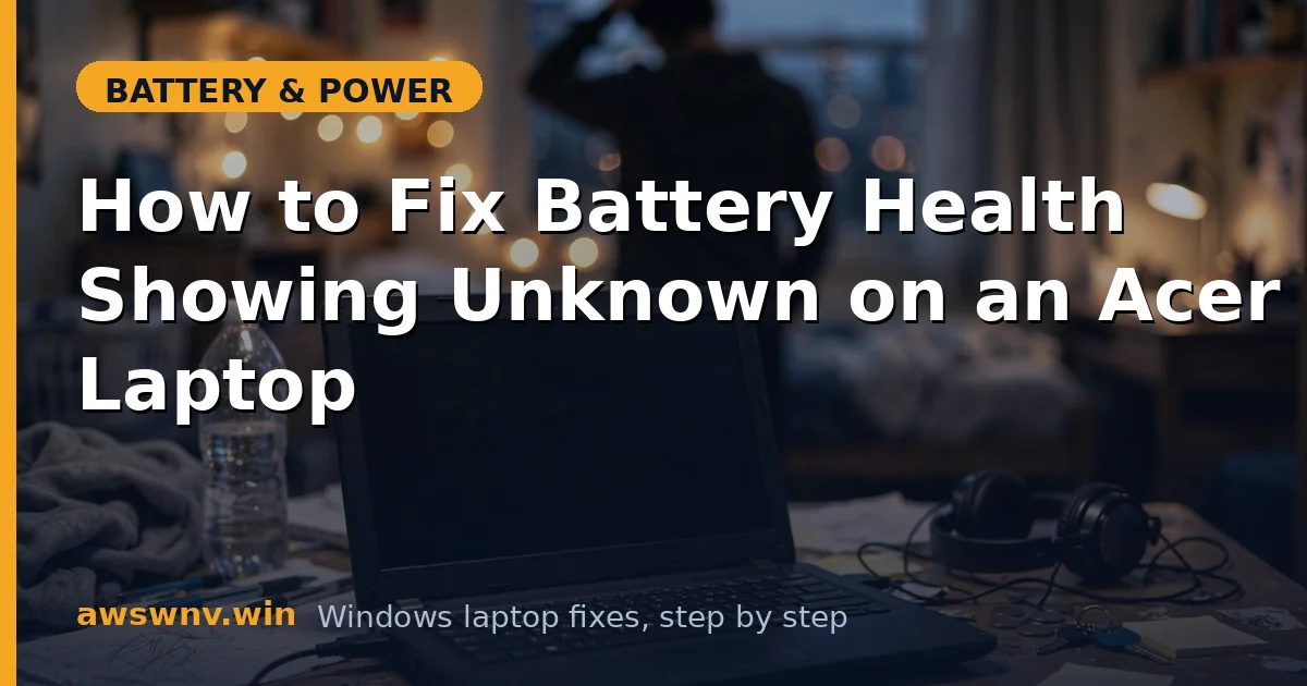 How to Fix Battery Health Showing Unknown on an Acer Laptop