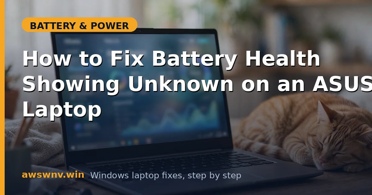 How to Fix Battery Health Showing Unknown on an ASUS Laptop
