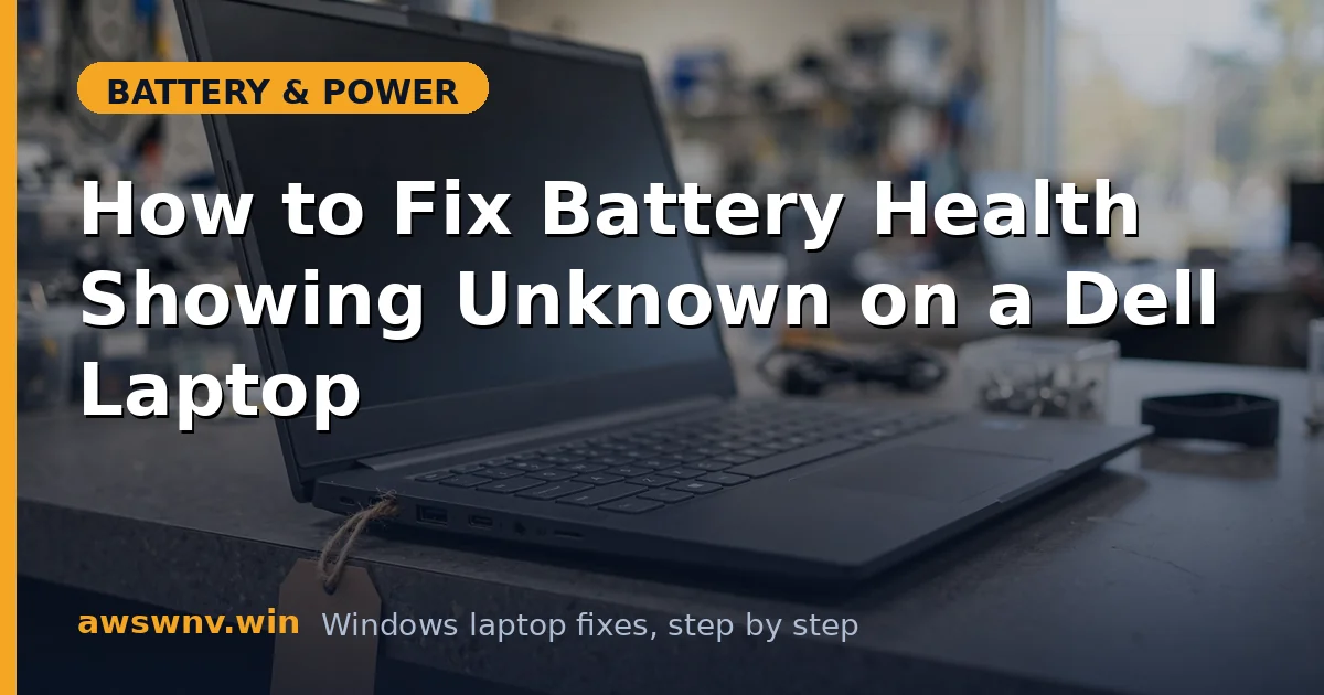 How to Fix Battery Health Showing Unknown on a Dell Laptop
