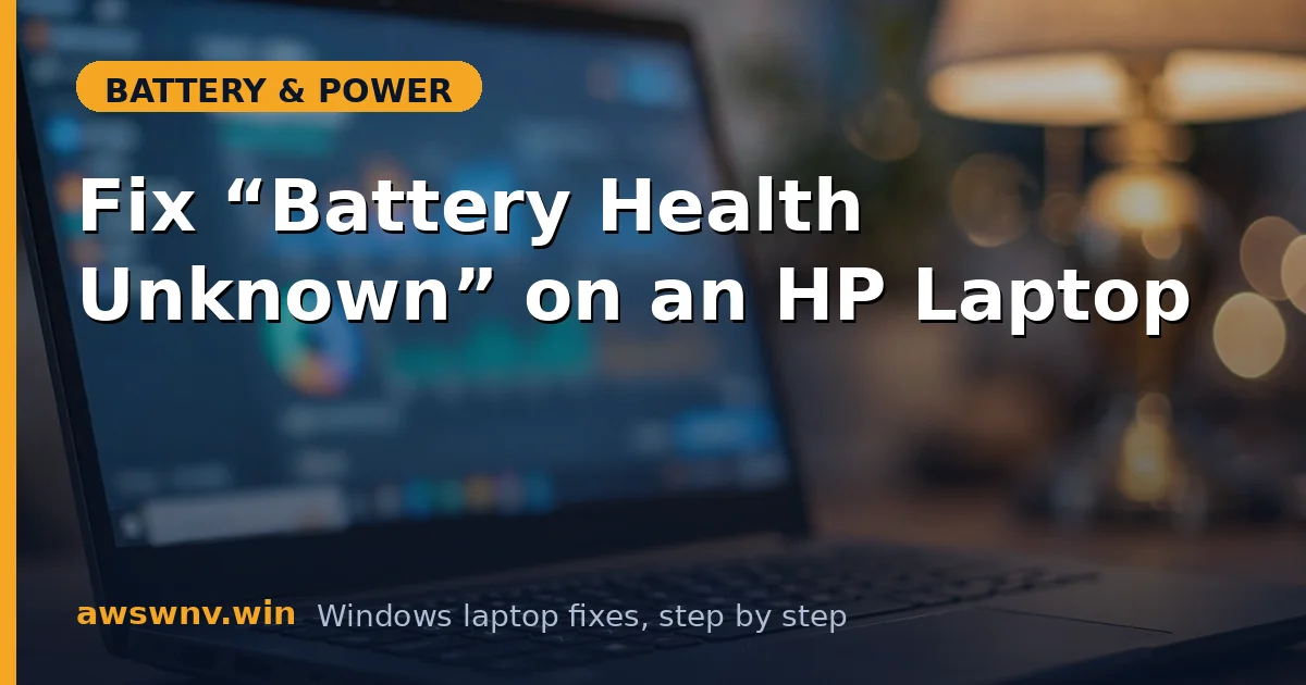 Fix “Battery Health Unknown” on an HP Laptop