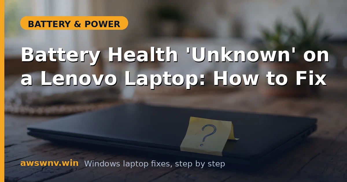 Battery Health 'Unknown' on a Lenovo Laptop: How to Fix