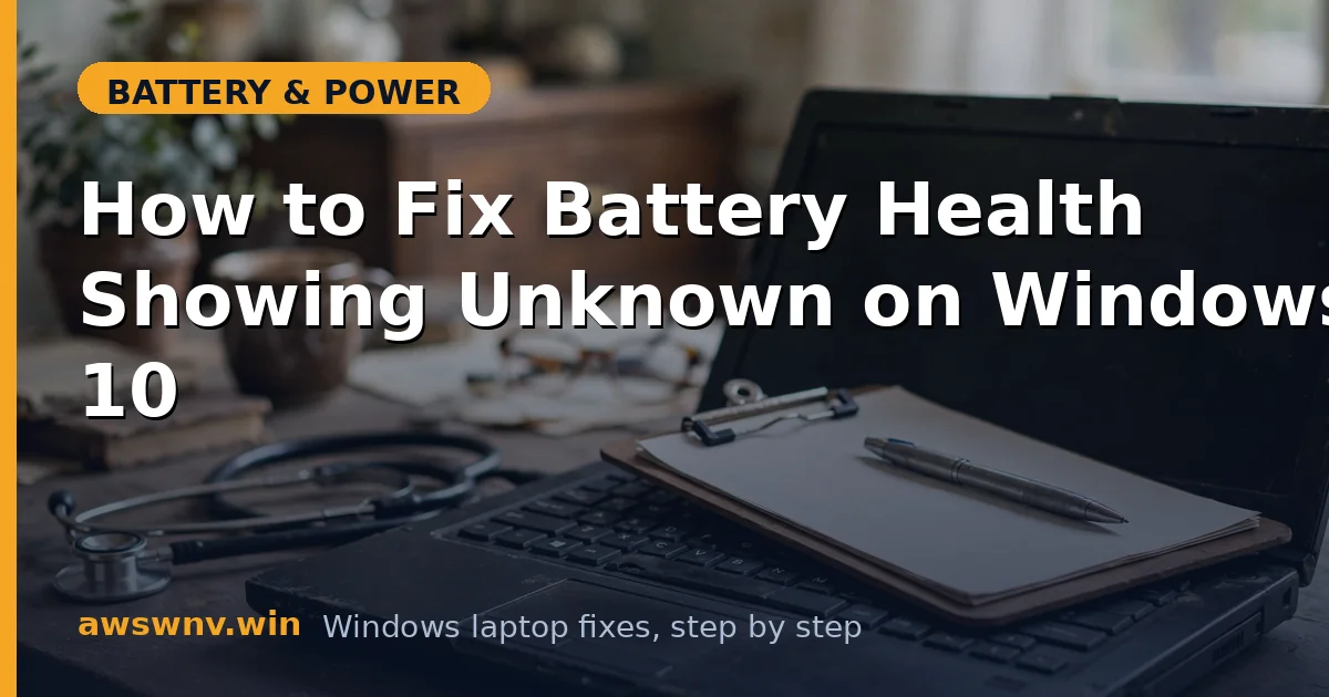 How to Fix Battery Health Showing Unknown on Windows 10