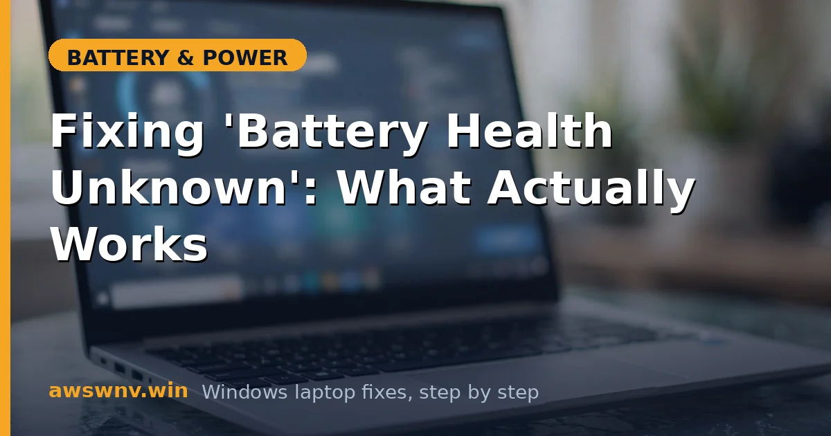 Fixing 'Battery Health Unknown': What Actually Works