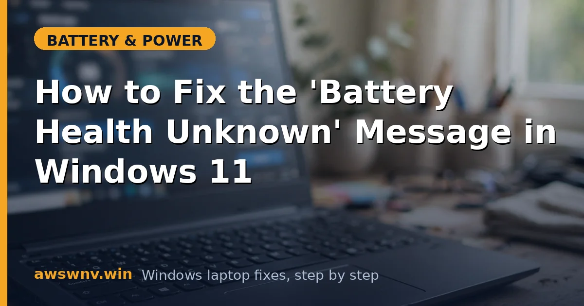 How to Fix the 'Battery Health Unknown' Message in Windows 11