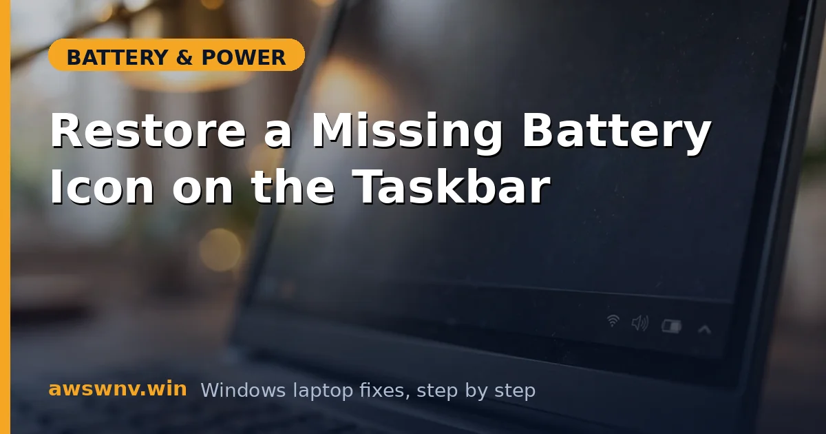 Restore a Missing Battery Icon on the Taskbar