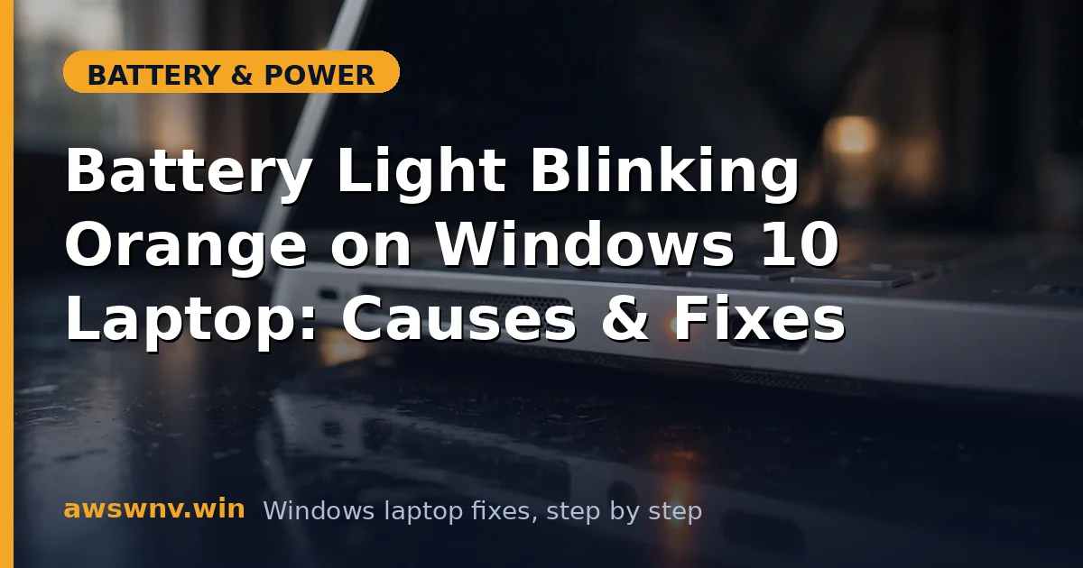 Battery Light Blinking Orange on Windows 10 Laptop: Causes & Fixes